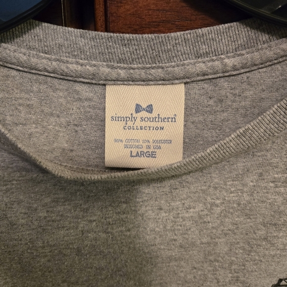 Simply Southern Gray Short Sleeve Tee with Crew Neck - Picture 3 of 5